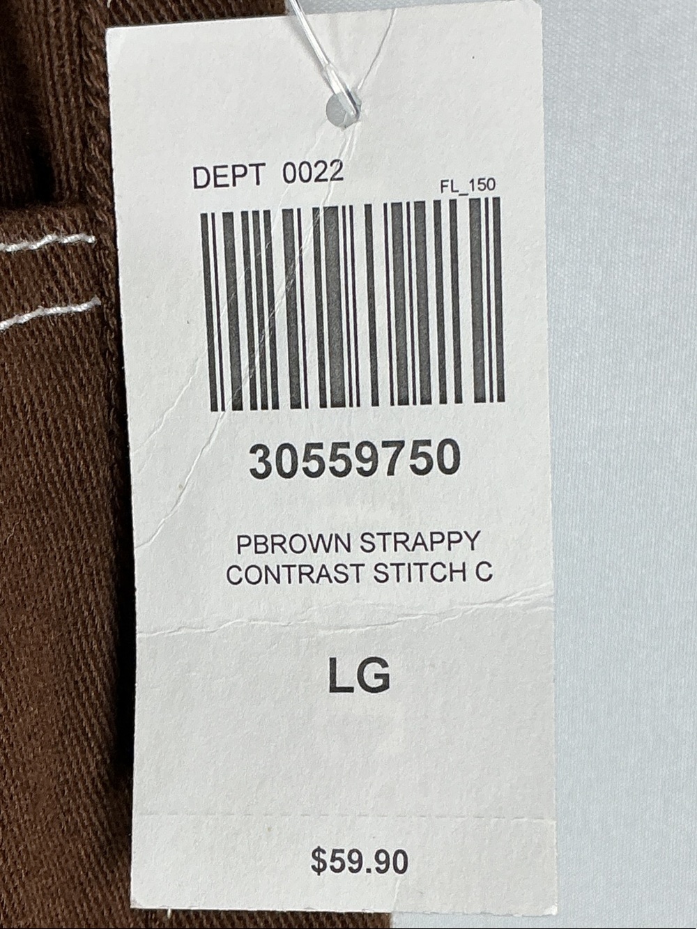 Hot Topic Brown Contrast Stitch Strap Carpenter Cargo Pants Goth Mall Goth L NWT - Picture 8 of 11